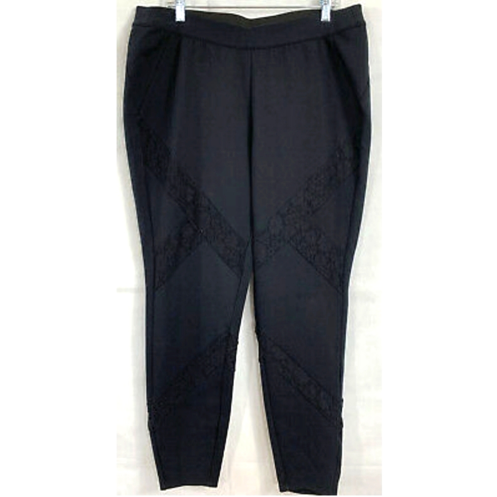 Black Lace Embellished Dress Pants